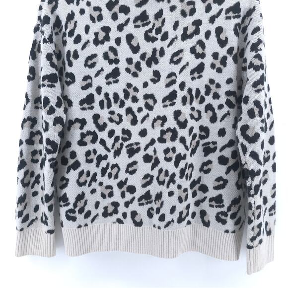 Kut from the Kloth Boxy Neutral Animal Leopard Print CowlNeck Pullover Sweater S - Picture 12 of 13